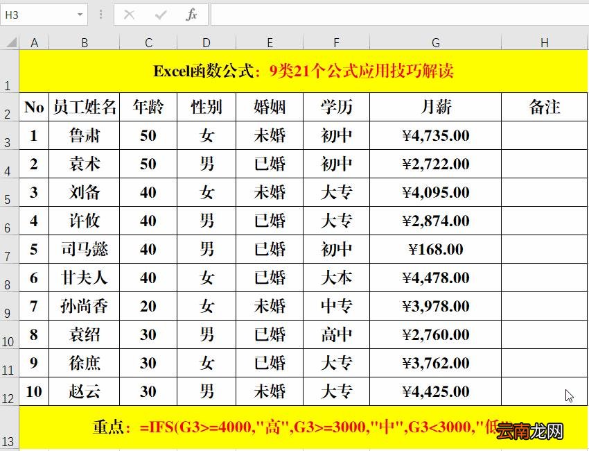 excel公式大全有图详解 excel函数公式大全及图解