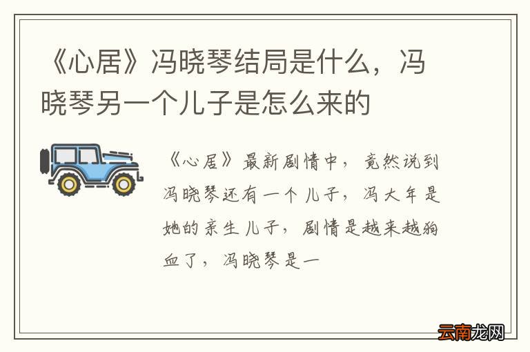 《心居》冯晓琴结局是什么，冯晓琴另一个儿子是怎么来的