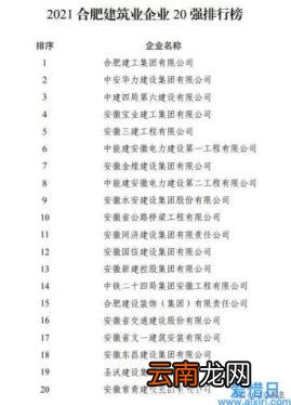 合肥大型企业有哪些 合肥大企业排行榜