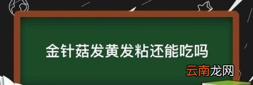金针菇微微发黄还能吃吗