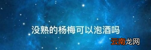 杨梅还没成熟能泡酒吗