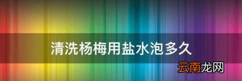 杨梅用盐水泡多久最合适