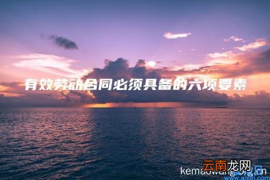 有效劳动合同必须具备的六项要素