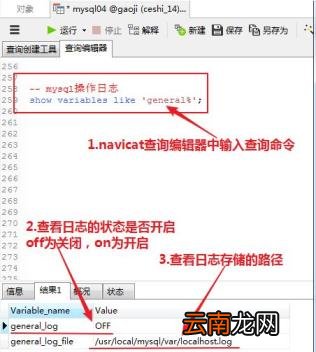 navicat查看mysql日志 查看mysql日志教程