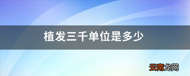 植发三千单位是多少 植发的单位