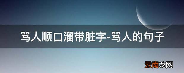 骂人顺口溜带脏字-经典骂人的句子