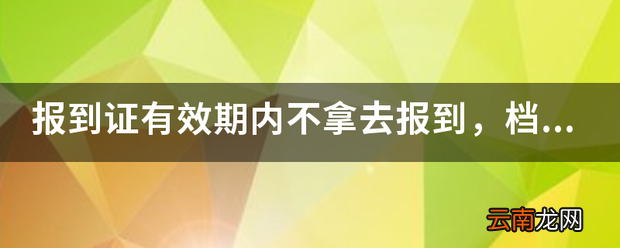 报到证有效期内不拿去报到，档案会被退回原籍吗
