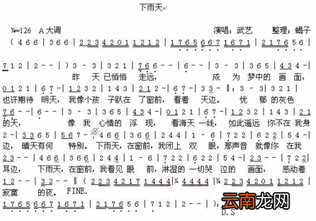 下雨天吉他谱