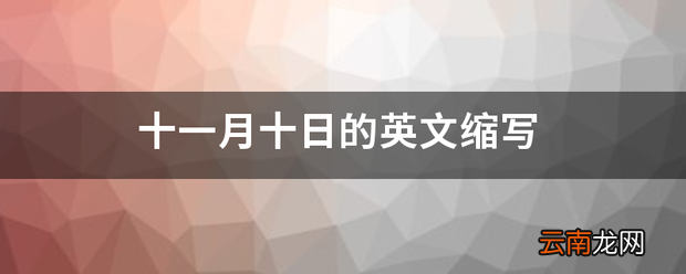 十一月十日的英文缩写