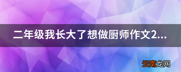二年级我长大了想做厨师作文20个字?