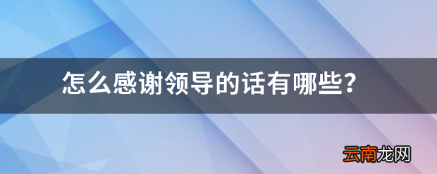 怎么感谢领导的话有哪些