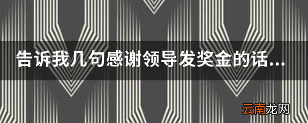 告诉我几句感谢领导发奖金的话。。