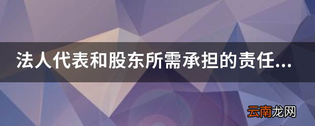 法人代表和股东所需承担的责任是什么 义务是什么