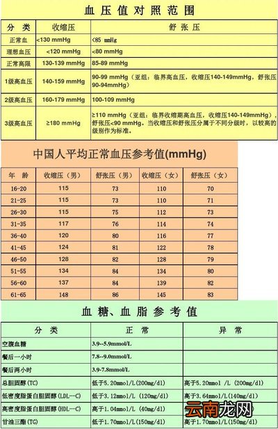 血压正常值范围