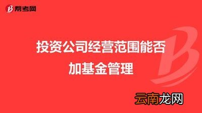 投资类公司经营范围