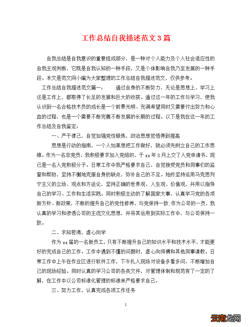 自我描述