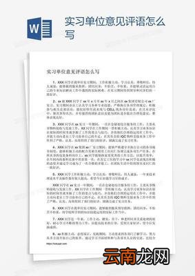 实习单位评语