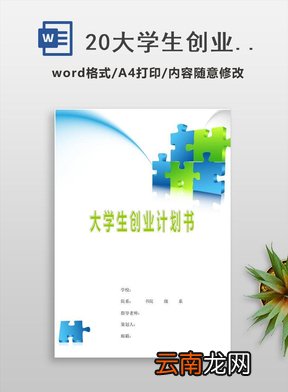 大学生版 创业计划书