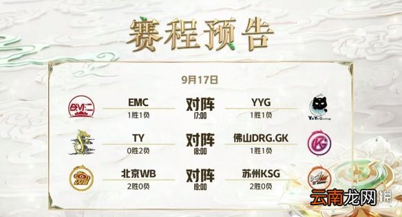 2022王者荣耀挑战者杯9月17日赛程 挑战者杯9月17日对战表
