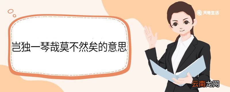 岂独一琴哉莫不然矣的意思 岂独一琴哉莫不然矣翻译