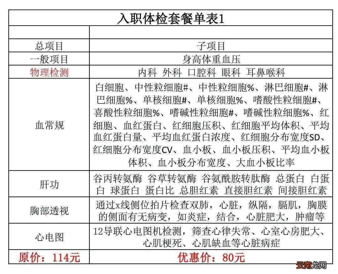 入职体检都查哪些项目