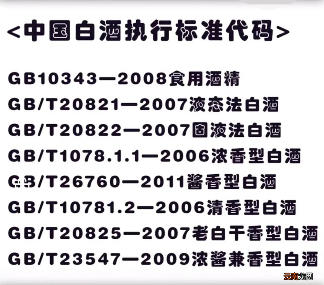 纯粮食酒的标准代号