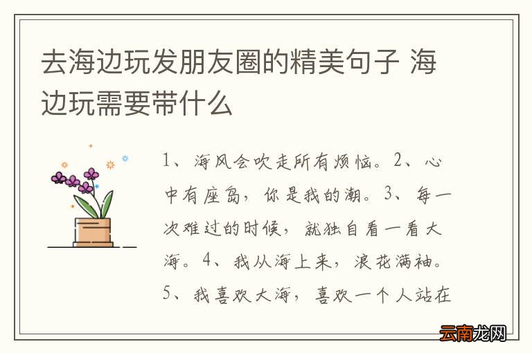 去海边玩发朋友圈的精美句子 海边玩需要带什么