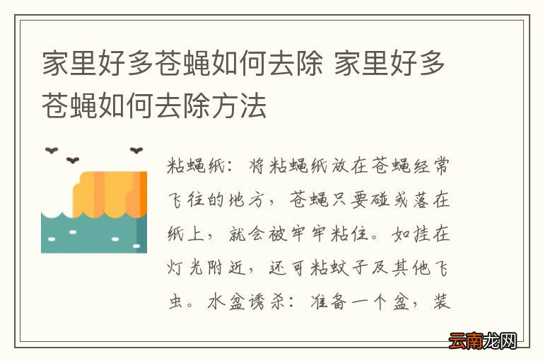 家里好多苍蝇如何去除 家里好多苍蝇如何去除方法