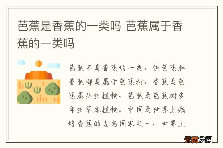 芭蕉是香蕉的一类吗 芭蕉属于香蕉的一类吗