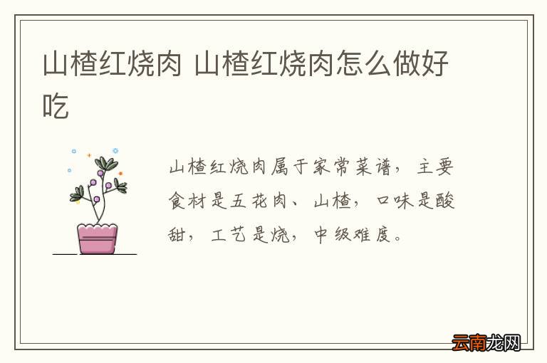 山楂红烧肉 山楂红烧肉怎么做好吃