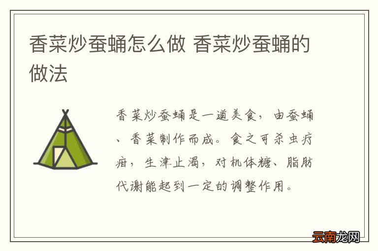 香菜炒蚕蛹怎么做 香菜炒蚕蛹的做法