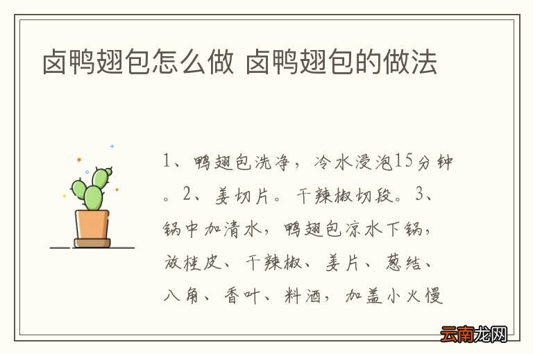 卤鸭翅包怎么做 卤鸭翅包的做法