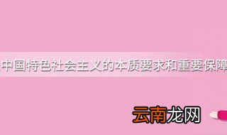 中国特色社会主义的本质要求和重要保障 啥是中国特色社会主义本质要求和重要保障