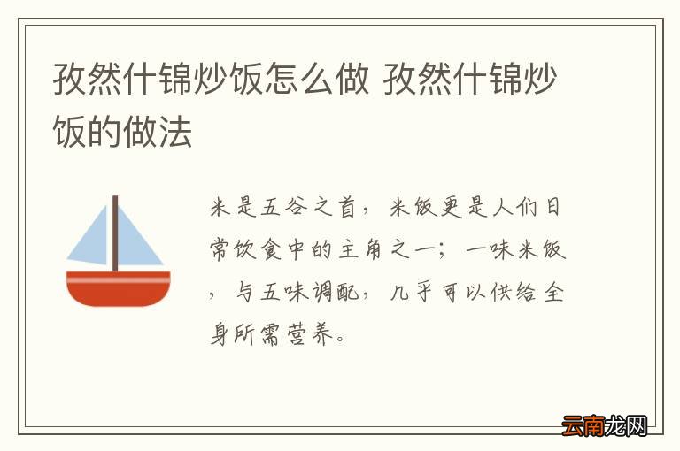 孜然什锦炒饭怎么做 孜然什锦炒饭的做法