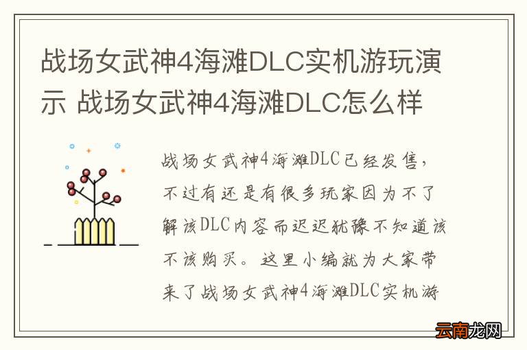 战场女武神4海滩DLC实机游玩演示 战场女武神4海滩DLC怎么样
