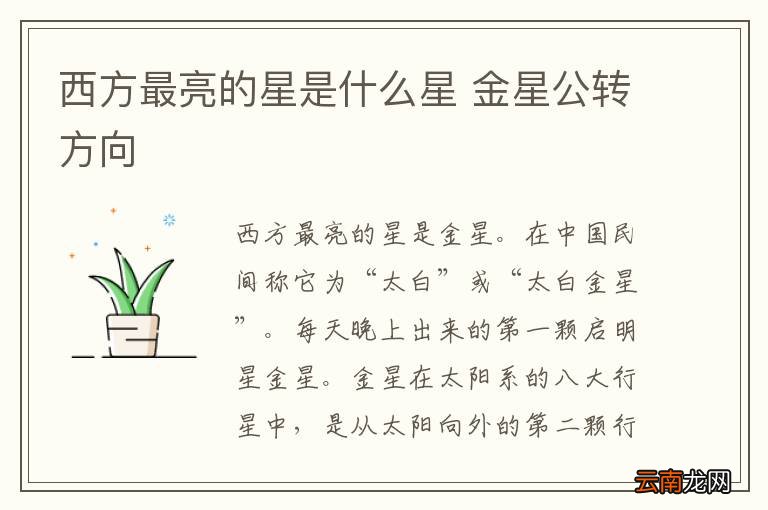 西方最亮的星是什么星 金星公转方向