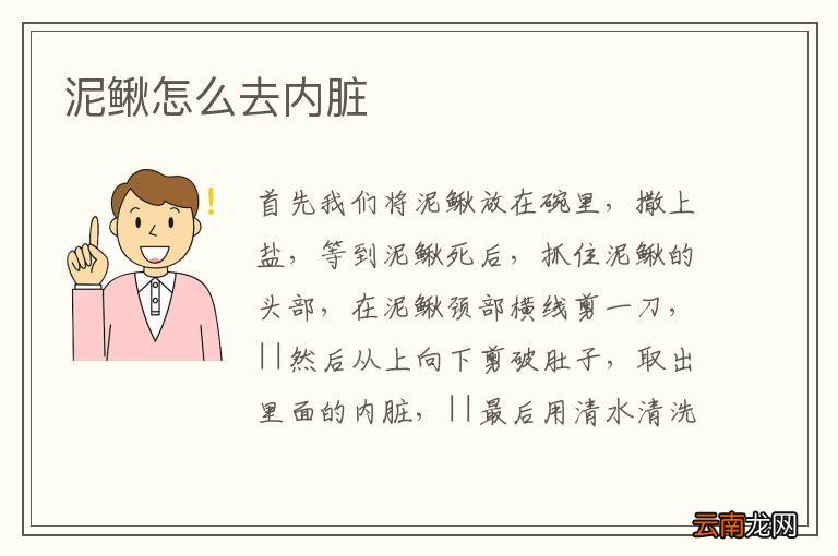 泥鳅怎么去内脏