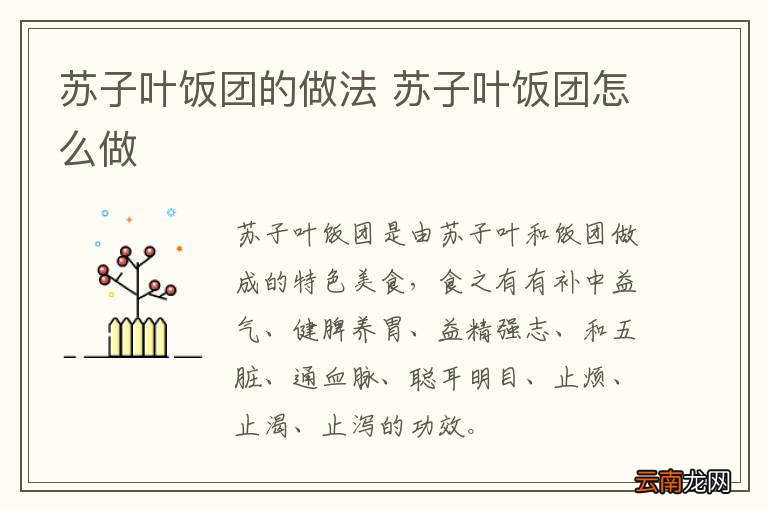 苏子叶饭团的做法 苏子叶饭团怎么做