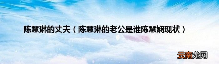 陈慧琳的老公是谁陈慧娴现状 陈慧琳的丈夫