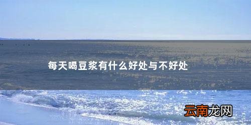 每天喝豆浆有什么好处与不好处