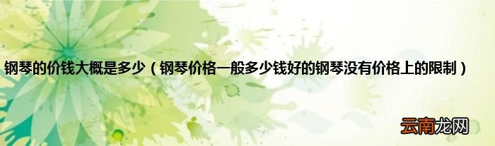 钢琴价格一般多少钱好的钢琴没有价格上的限制 钢琴的价钱大概是多少