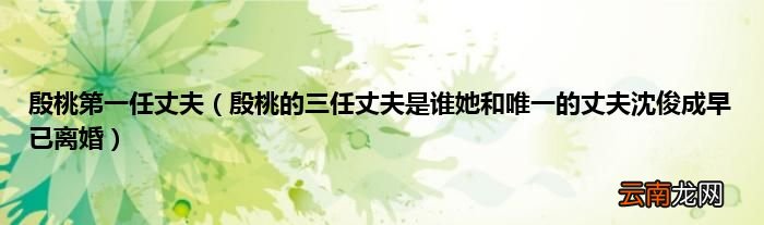殷桃的三任丈夫是谁她和唯一的丈夫沈俊成早已离婚 殷桃第一任丈夫