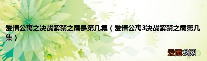 爱情公寓3决战紫禁之巅第几集 爱情公寓之决战紫禁之巅是第几集