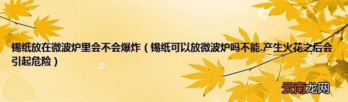 锡纸可以放微波炉吗不能.产生火花之后会引起危险 锡纸放在微波炉里会不会爆炸