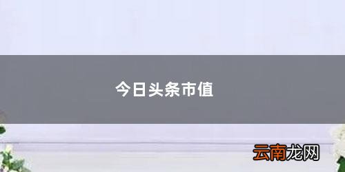 今日头条 今日头条市值