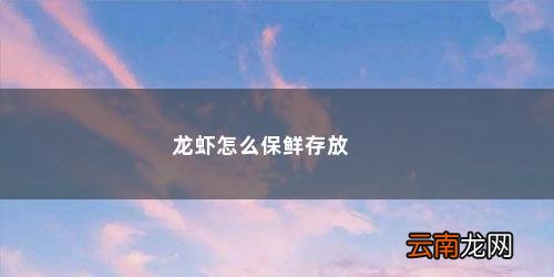 大青龙虾怎么保存才新鲜 龙虾怎么保鲜存放