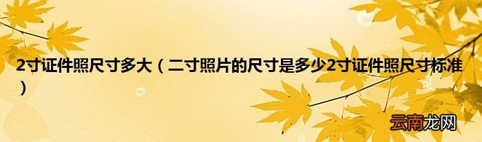 二寸照片的尺寸是多少2寸证件照尺寸标准 2寸证件照尺寸多大