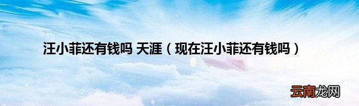 现在汪小菲还有钱吗 汪小菲还有钱吗 天涯