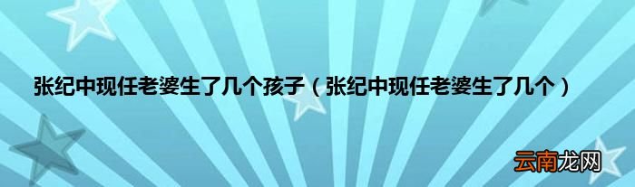 张纪中现任老婆生了几个 张纪中现任老婆生了几个孩子