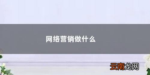 网络营销的职能有哪些 网络营销做什么
